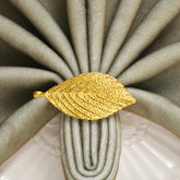 Napkin Rings in Gold Leaf Design - Decozen