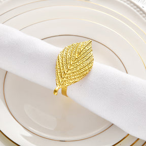 Napkin Rings in Gold Leaf Design - Decozen