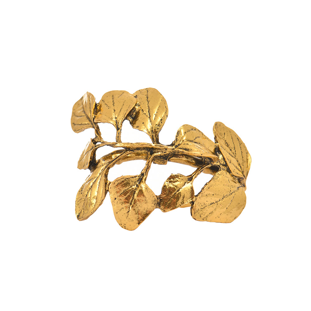 Napkin Rings in Gold Leaf Design - Decozen