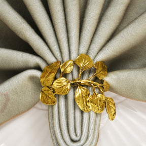 Napkin Rings in Gold Leaf Design - Decozen