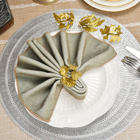 Napkin Rings in Gold Leaf Design - Decozen