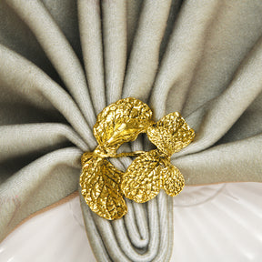 Napkin Rings in Gold Leaf Design - Decozen