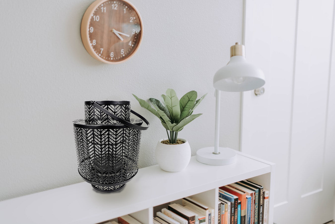 Black and White Hanging Candle Holder Lantern - Decozen