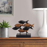 School of Fish Handmade Wooden Sculpture - Decozen