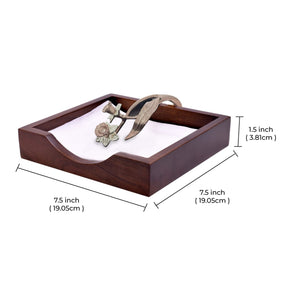 Solid Wood Napkin Holder with Rose Gold Finish Ornament - Decozen