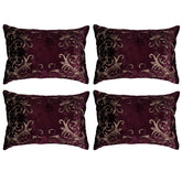 Elegant Embroidered Throw Pillow Covers - Set of 4 - Decozen