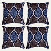 Blue and Brown Throw Pillow Covers - Set of 2 and 4, 18 x 18 inches - Decozen