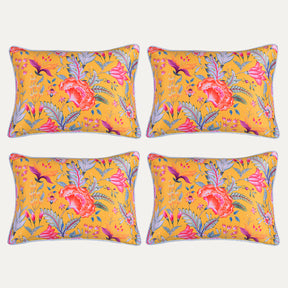 Floral Printed Throw Pillow Covers - 14 x 20 Inches - Decozen