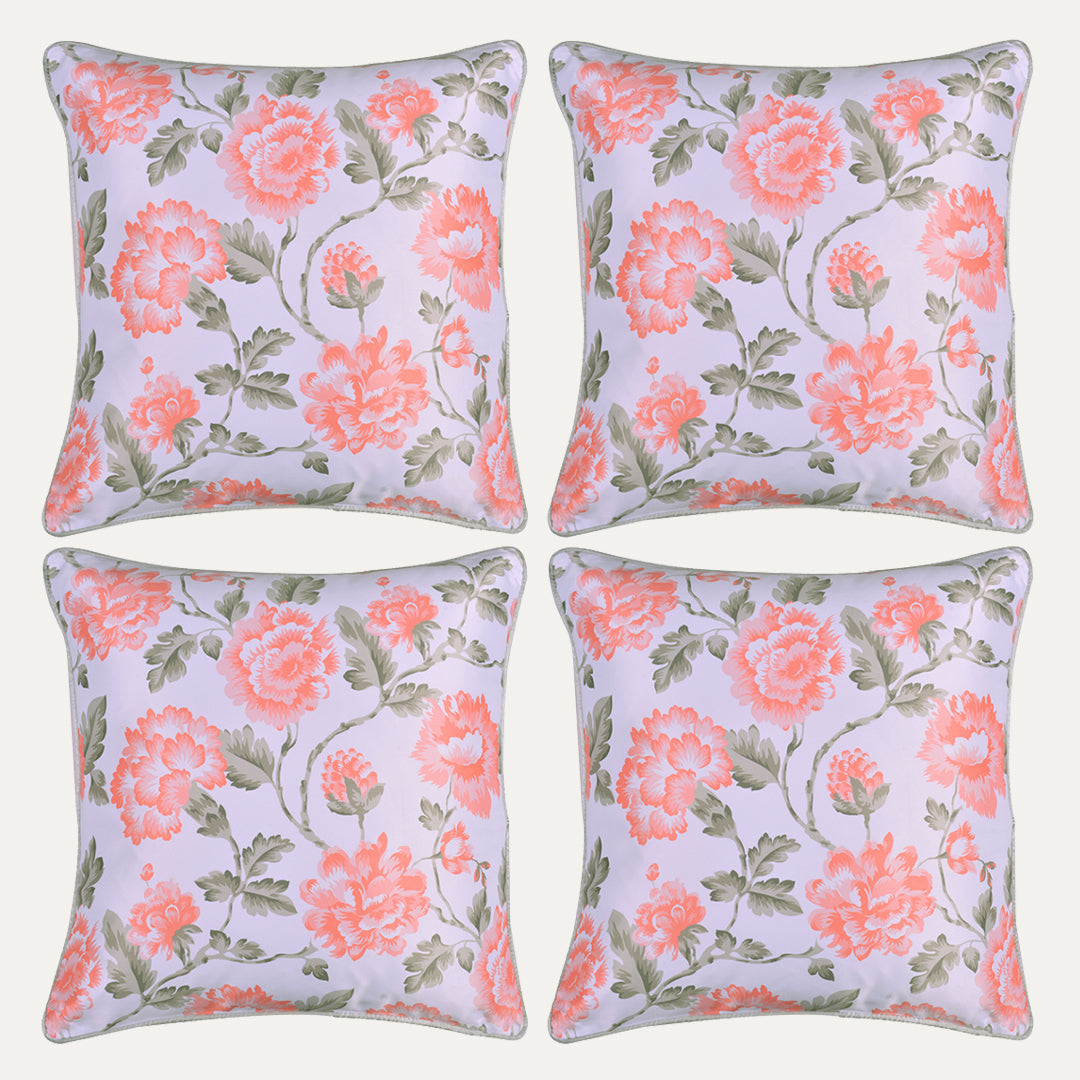 Floral Printed Throw Pillow Covers - 20 x 20 Inches - Decozen