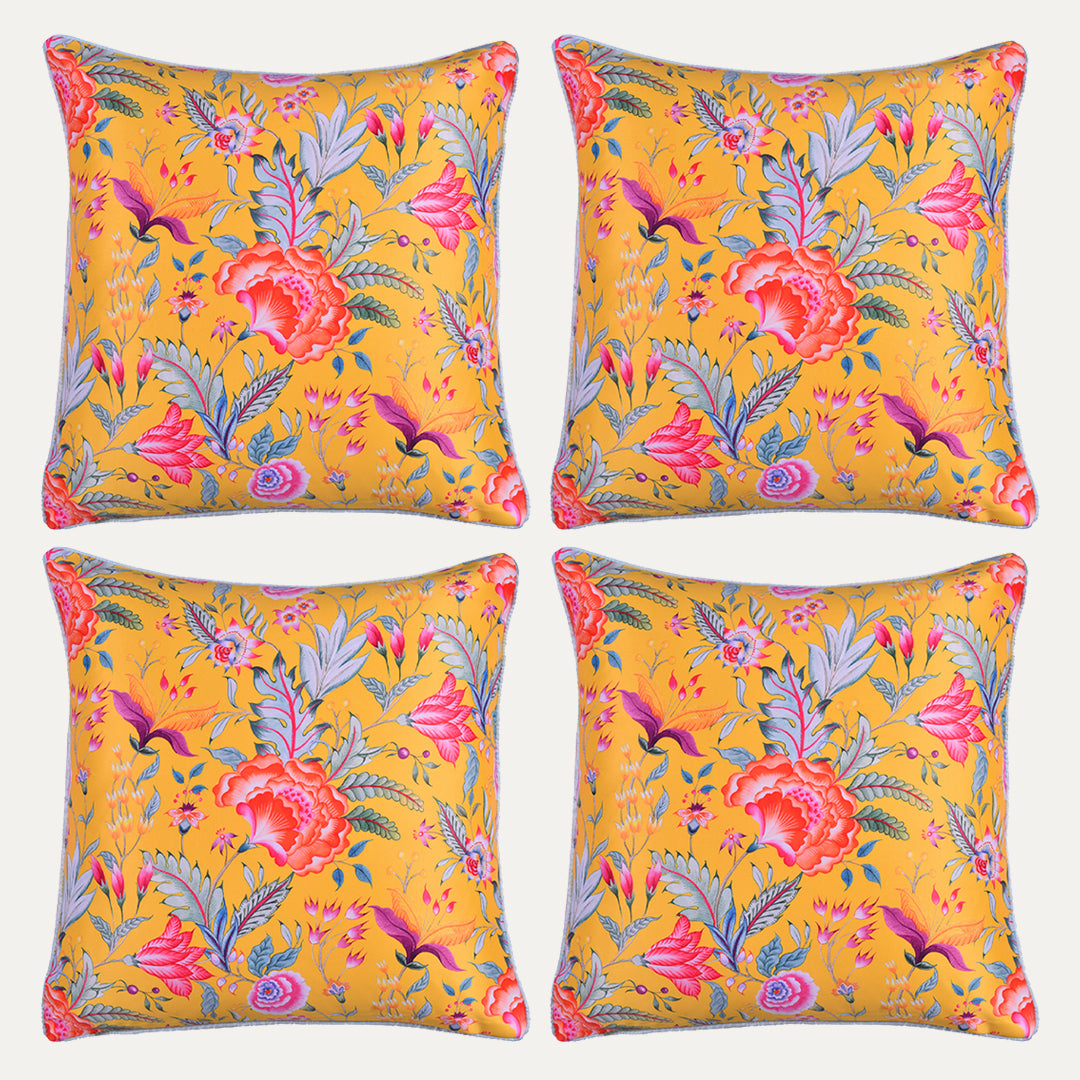 Floral Printed Throw Pillow Covers - 20 x 20 Inches - Decozen