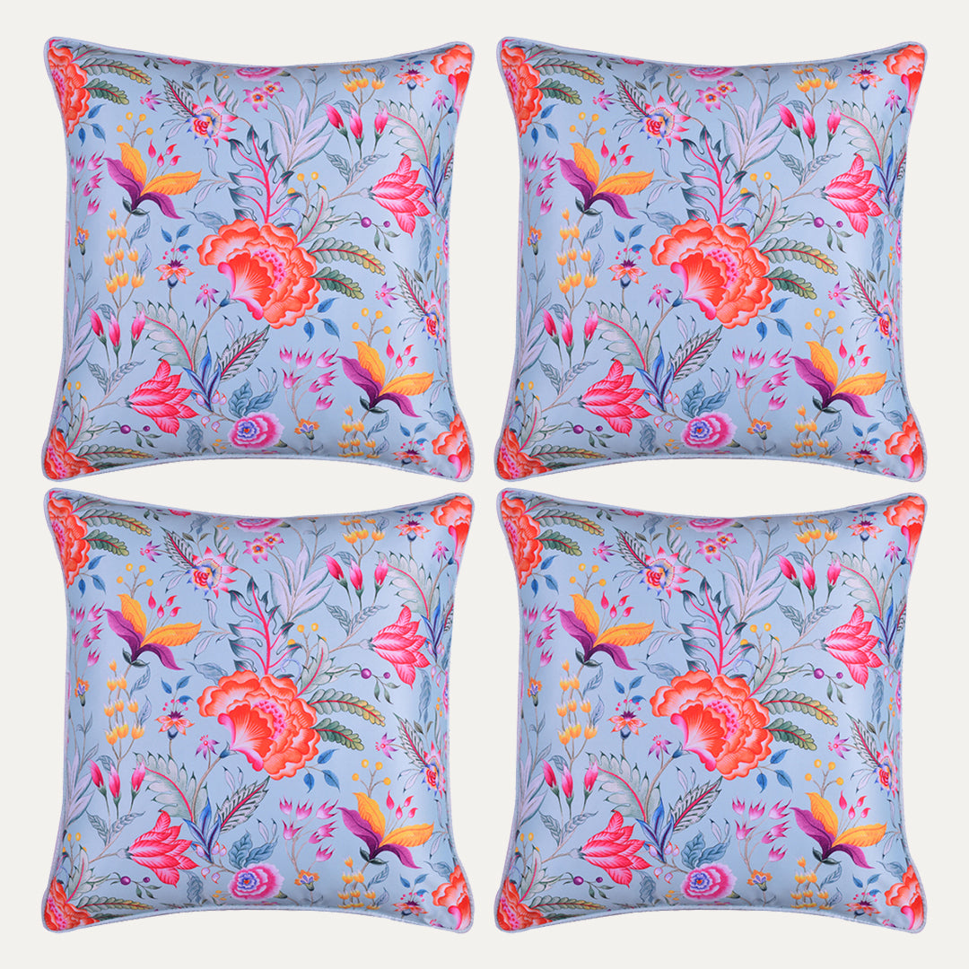 Floral Printed Throw Pillow Covers - 20 x 20 Inches - Decozen