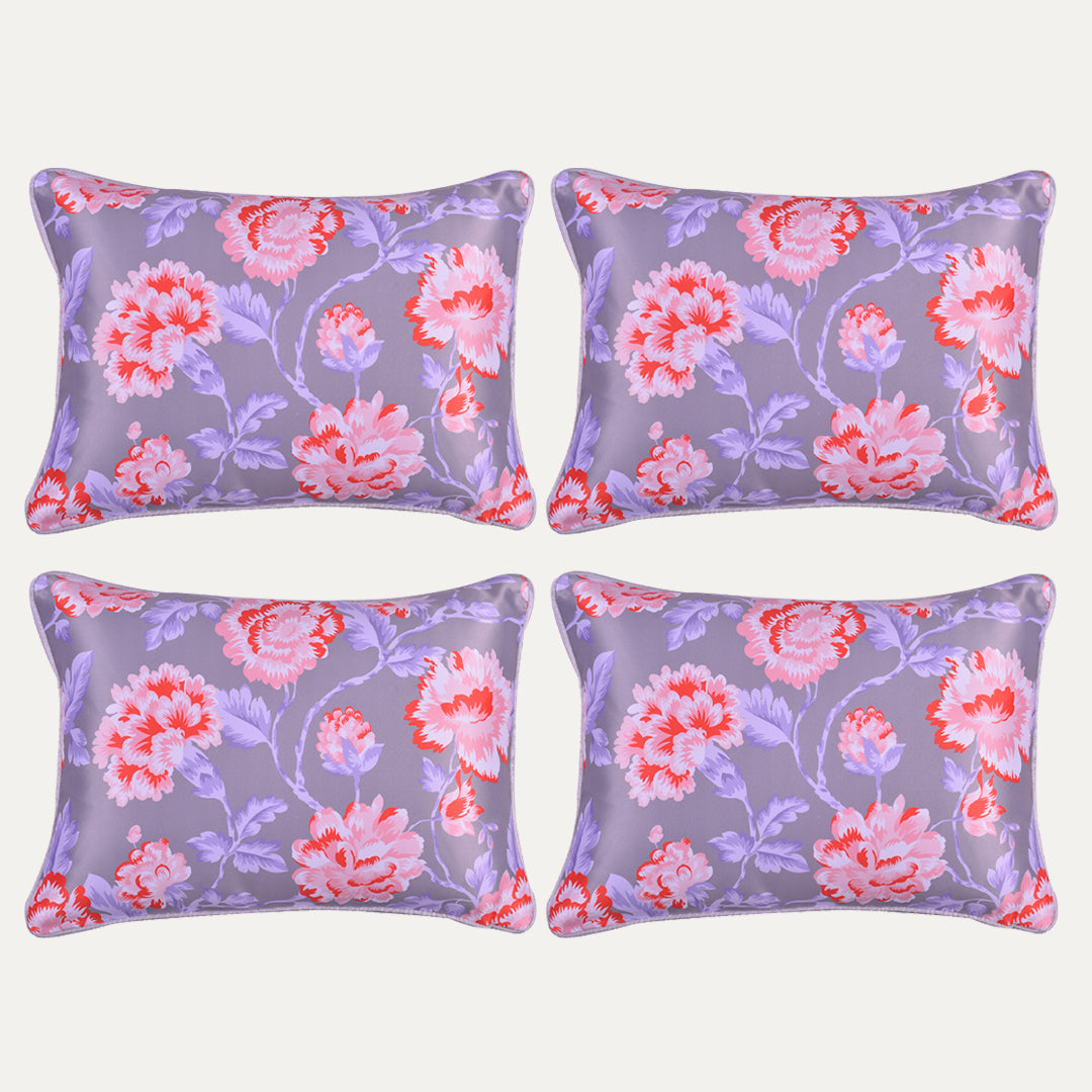 Floral Printed Throw Pillow Covers - 14 x 20 Inches - Decozen