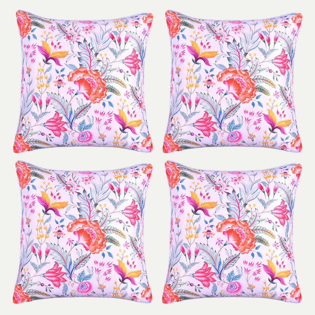 Floral Printed Throw Pillow Covers - 20 x 20 Inches - Decozen