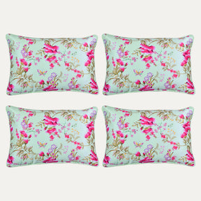 Floral Printed Throw Pillow Covers - 14 x 20 Inches - Decozen