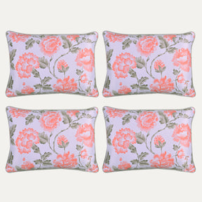 Floral Printed Throw Pillow Covers - 14 x 20 Inches - Decozen