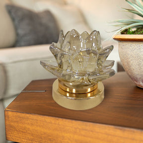 Floral Clear Glass Tea Light Candle Holder - Decozen