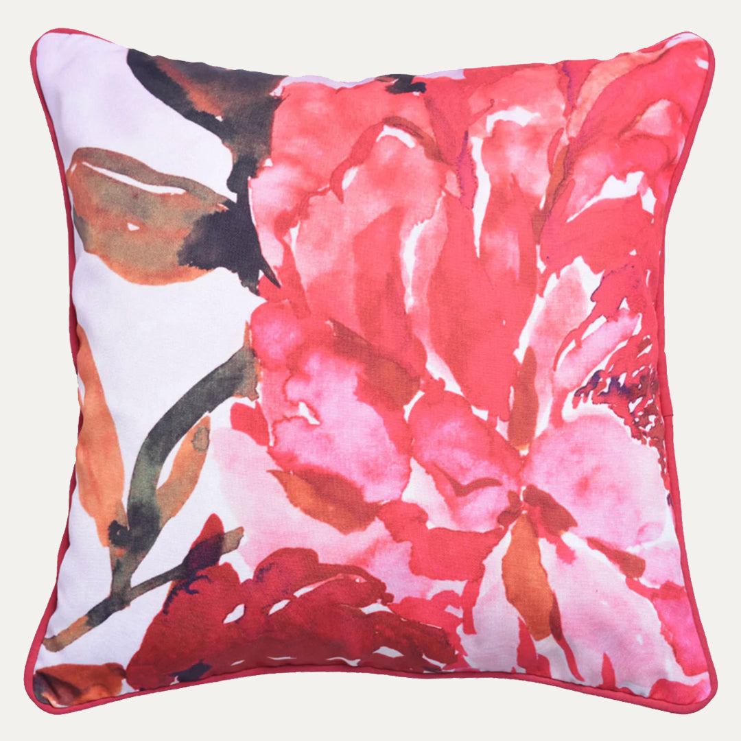 Floral Printed Throw Pillow Cover - Set of 4, 22 x 22 Inches - Decozen
