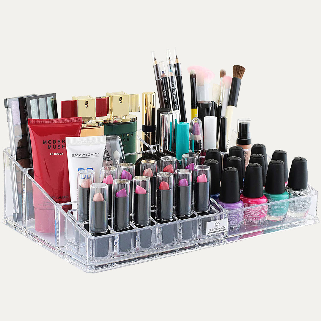 Clear Makeup and Jewelry Organizers - 21 Slots - Decozen