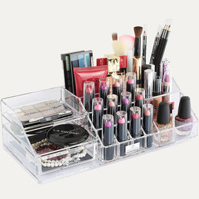 Clear Makeup Organizers - 19 Slots and 1 Drawer - Decozen