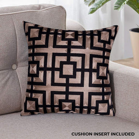 Brown Black Throw Pillow Covers - 20 x 20 inches - Decozen