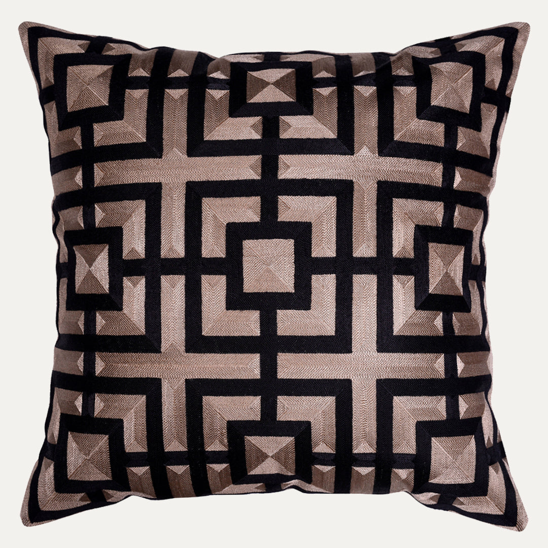 Brown Black Throw Pillow Covers - 20 x 20 inches - Decozen