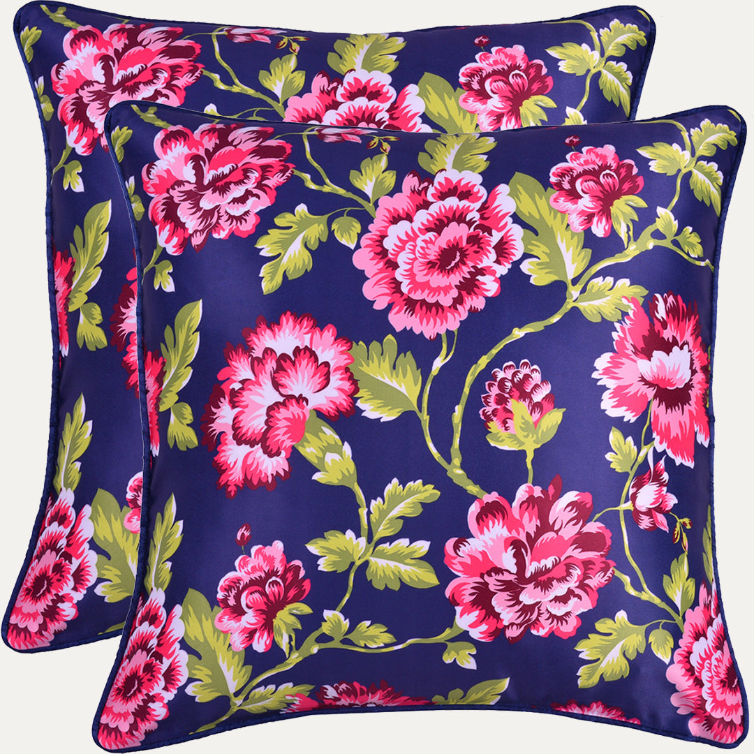 Floral Printed Throw Pillow Covers - 20 x 20 Inches - Decozen