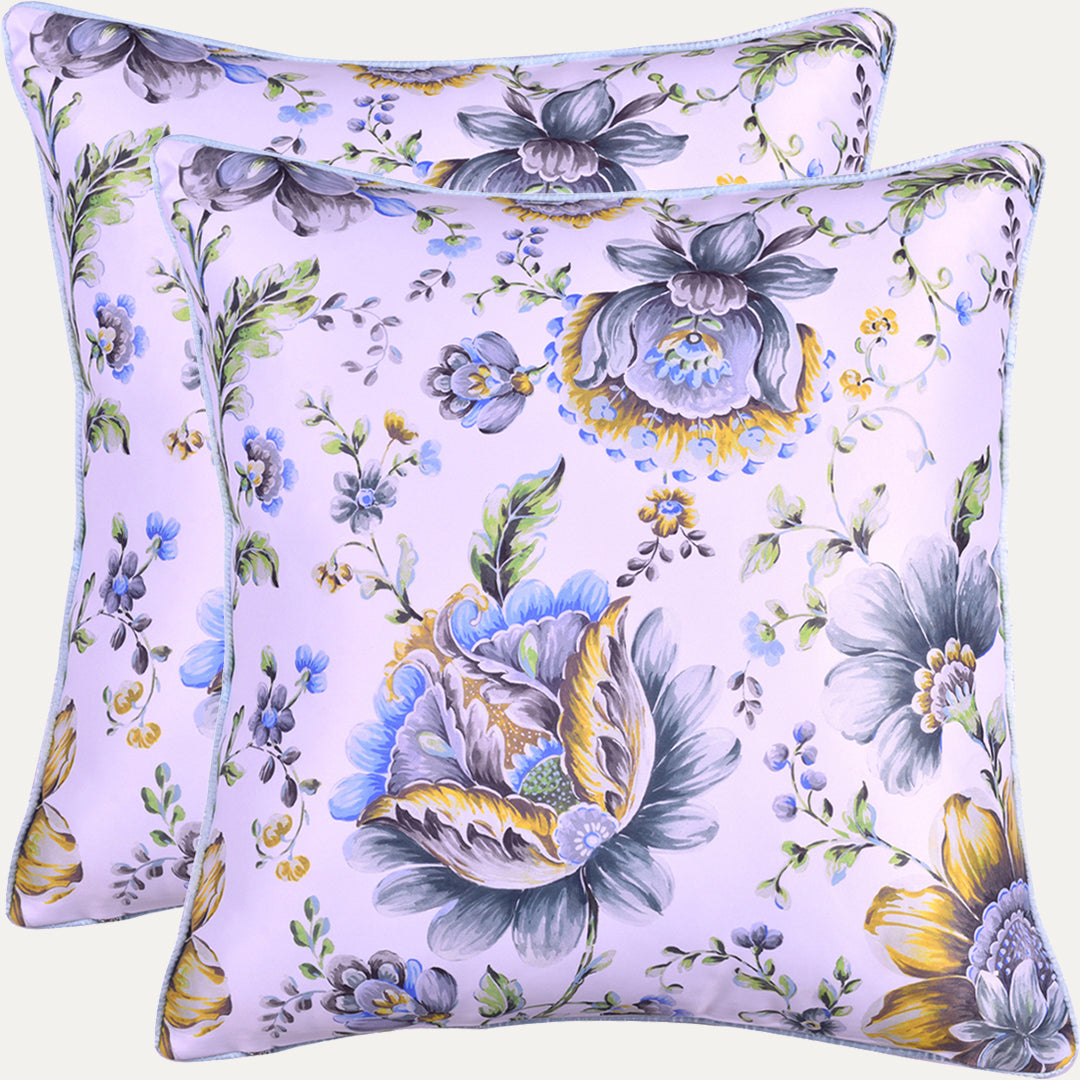 Floral Printed Throw Pillow Covers - 20 x 20 Inches - Decozen