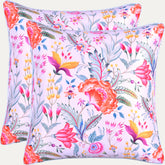 Floral Printed Throw Pillow Covers - 20 x 20 Inches - Decozen