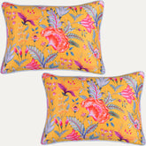 Floral Printed Throw Pillow Covers - 14 x 20 Inches - Decozen