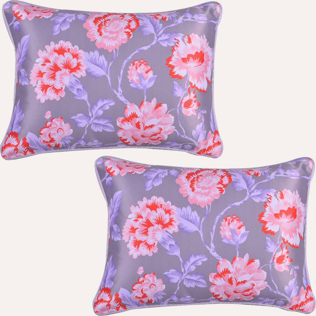 Floral Printed Throw Pillow Covers - 14 x 20 Inches - Decozen