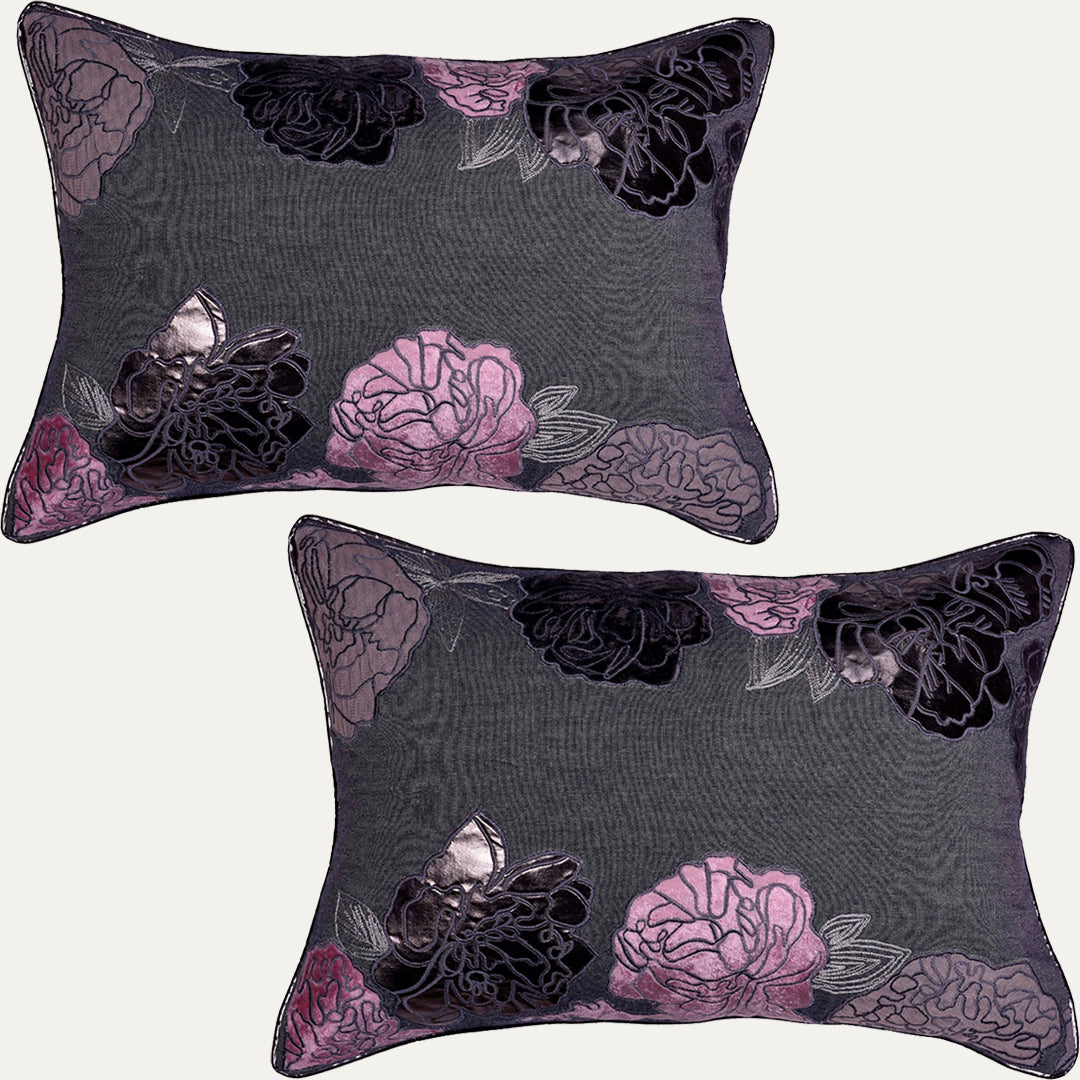 Gray Throw Pillow Covers - Set of 2 and 4, 14 x 20 inches - Decozen