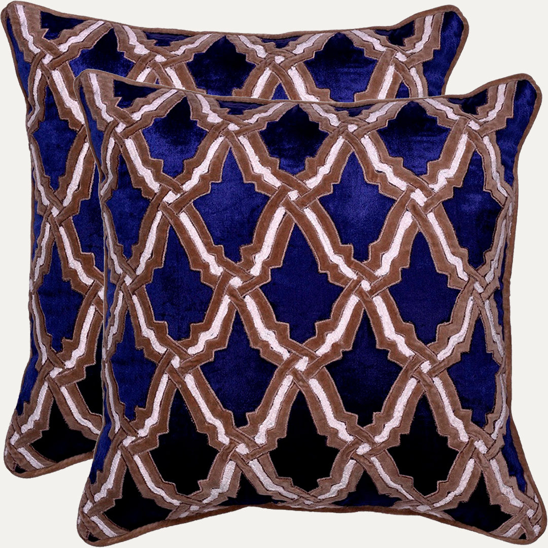 Navy Blue Throw Pillow Covers - Set of 2 and 4, 18 x 18 inches - Decozen