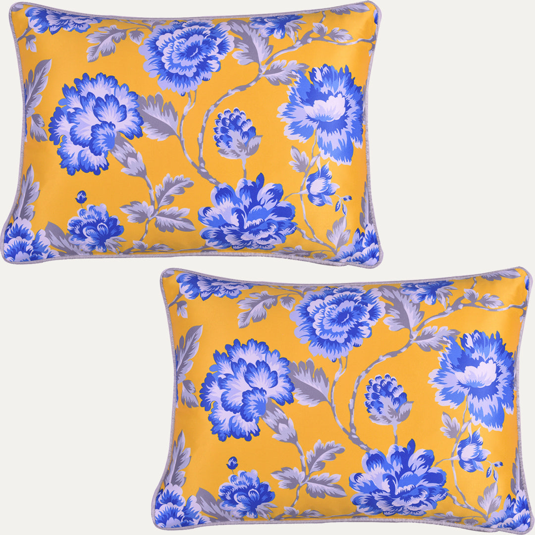 Floral Printed Throw Pillow Covers - 14 x 20 Inches - Decozen