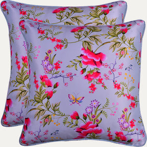 Floral Printed Throw Pillow Covers - 20 x 20 Inches - Decozen