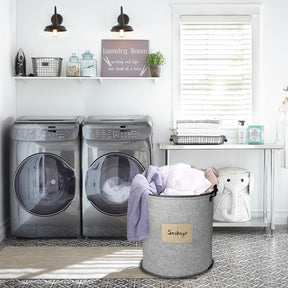 Felt Gray Laundry Hamper and Storage Bin - Set of 3 - Decozen