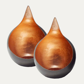 Copper and Black Tea-Light Candle Holders - Set of 2 - Decozen