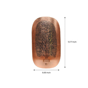 Copper and Gold Wall Candle Sconces with Tree of Life Design - Decozen