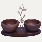 Acacia Wood Two Small Nut Bowls - Decozen