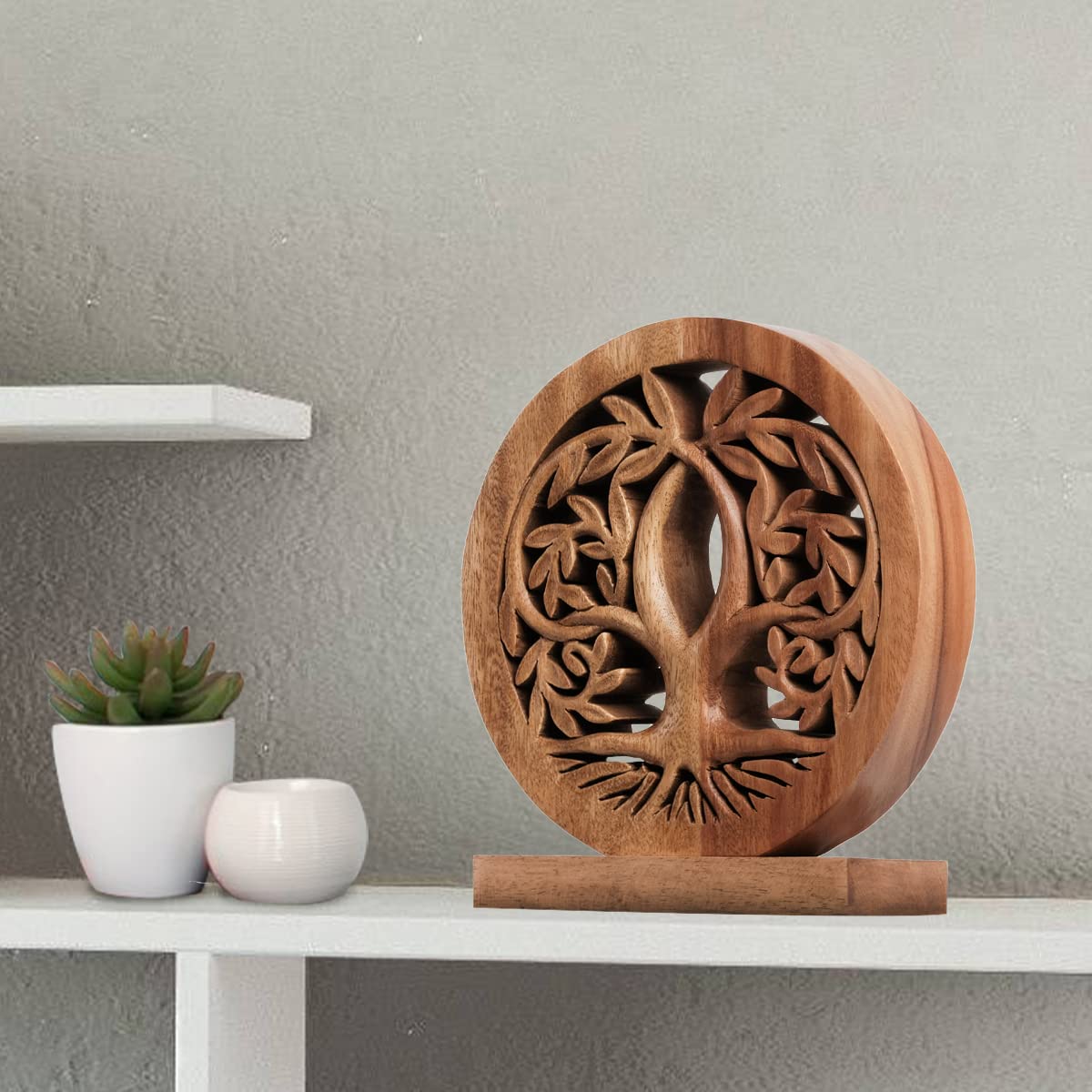 Tribune Tree of Life Wooden Sculpture - Medium