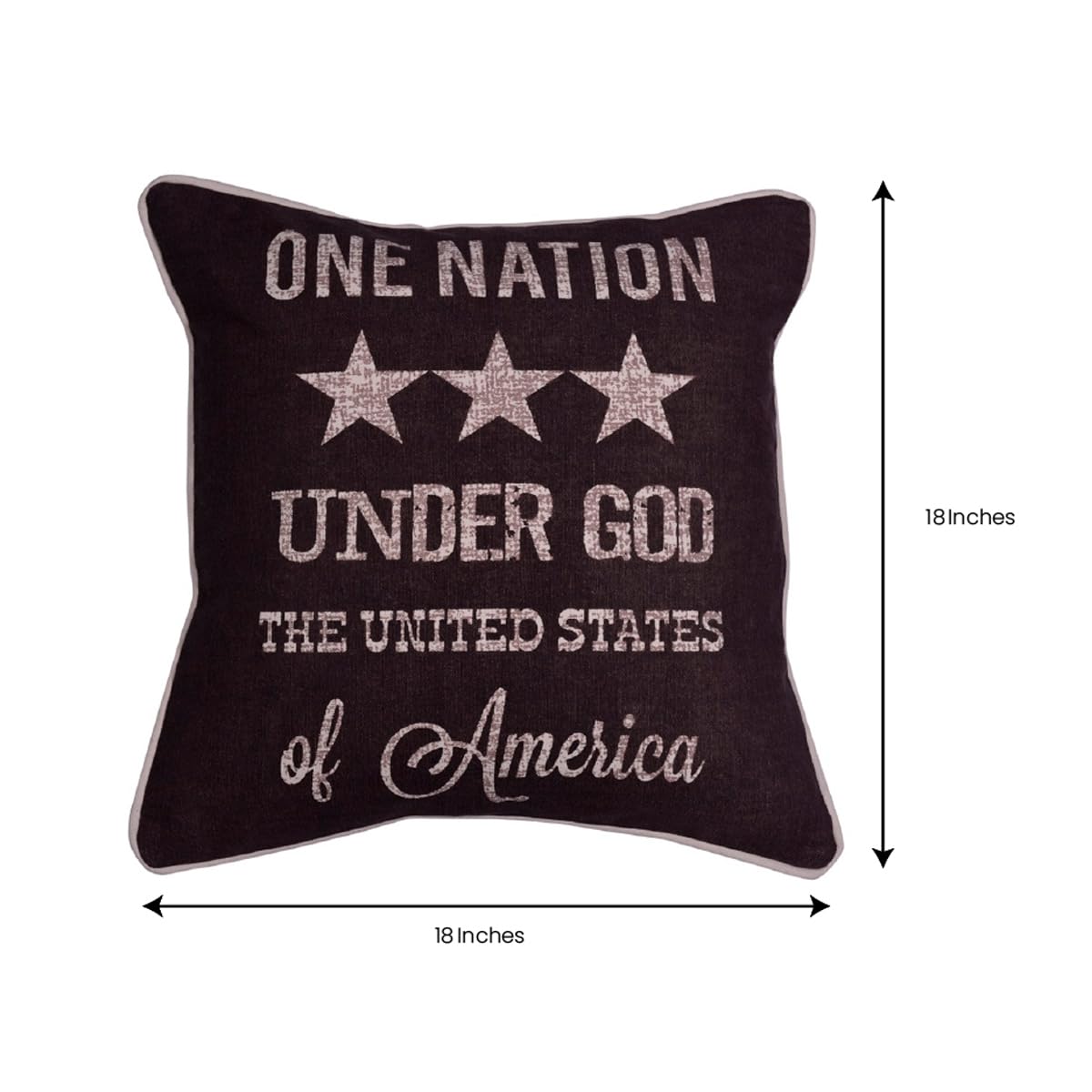 Patriotic Design Printed Throw Pillow Cover - 18 x 18 Inches - Decozen