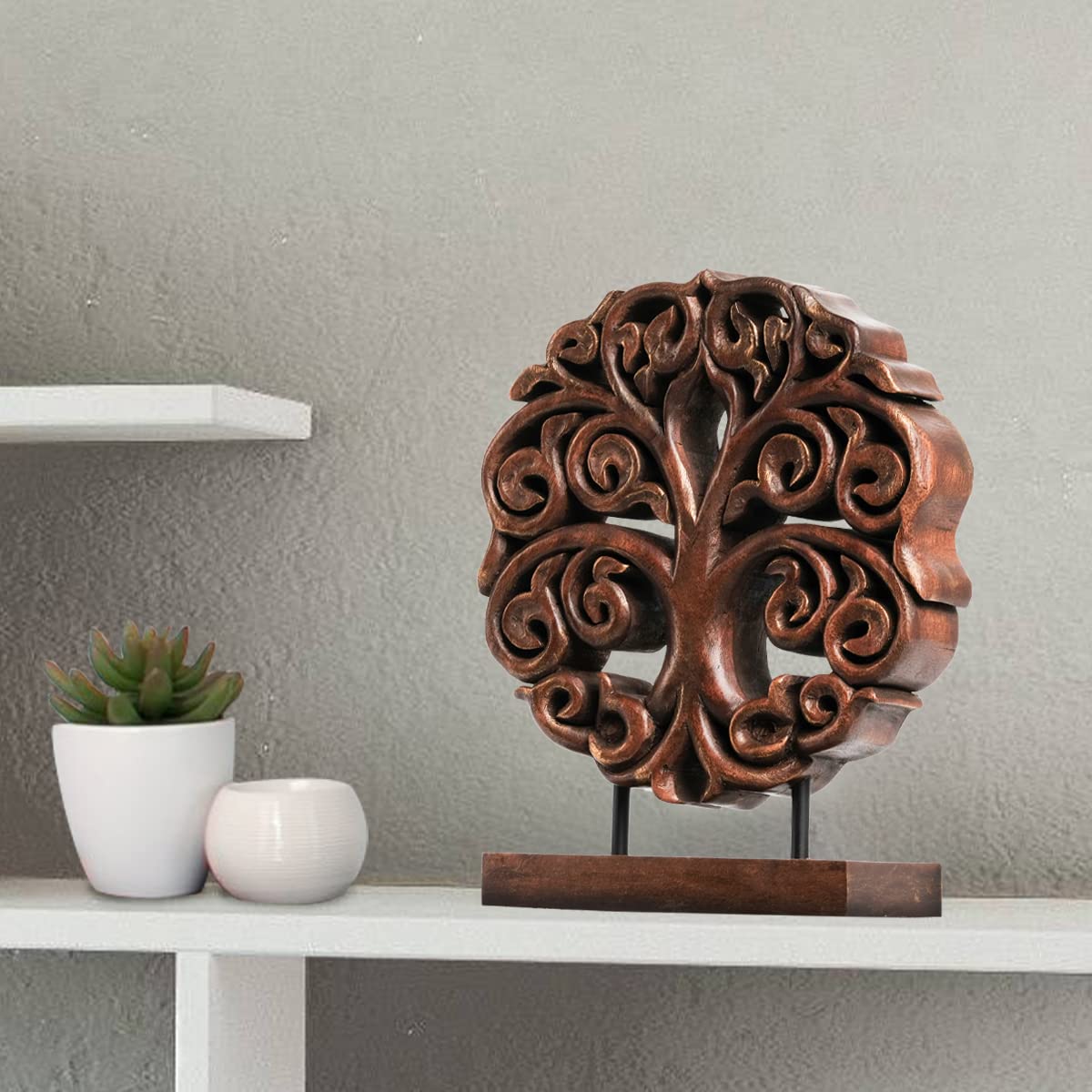 Berton Tree of Life Wooden Sculpture - Medium - Decozen