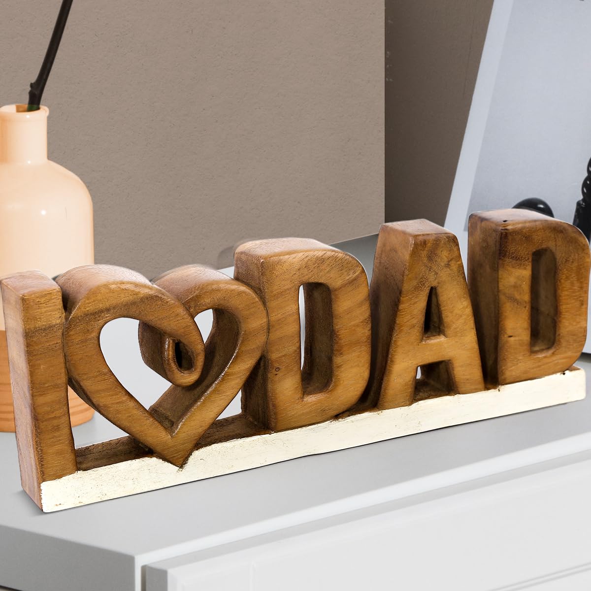 I Love Dad Handmade Wooden Sculpture - Decozen