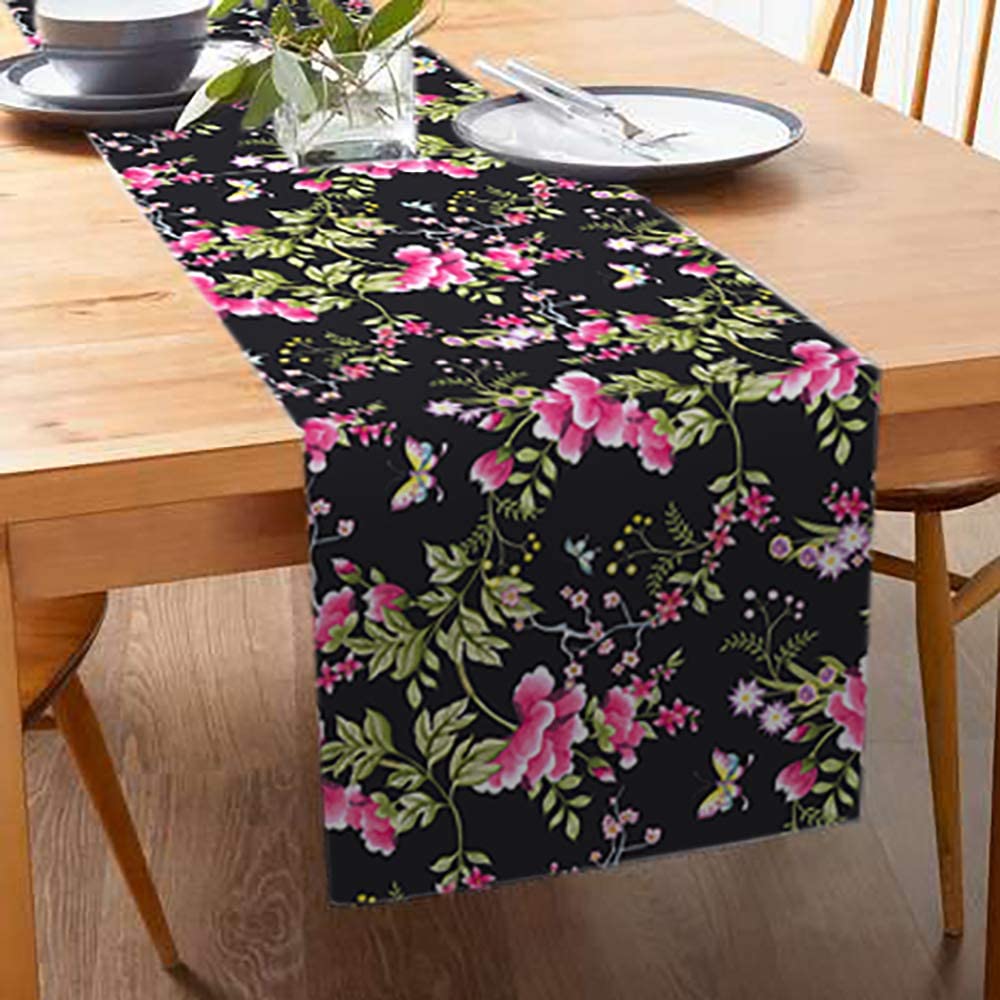 Printed Table Runner - Saku Black - Decozen