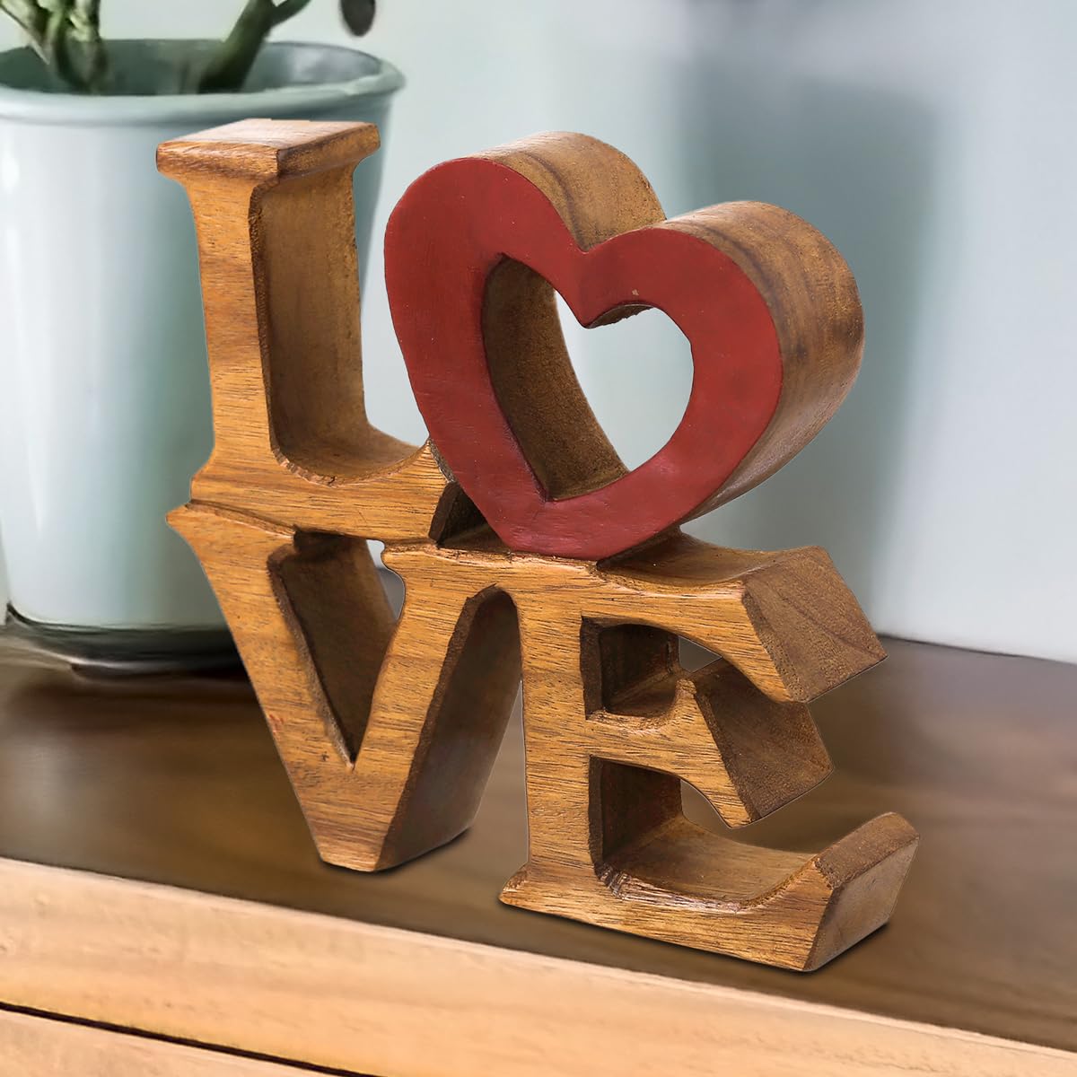 Love Handmade Wooden Sculpture