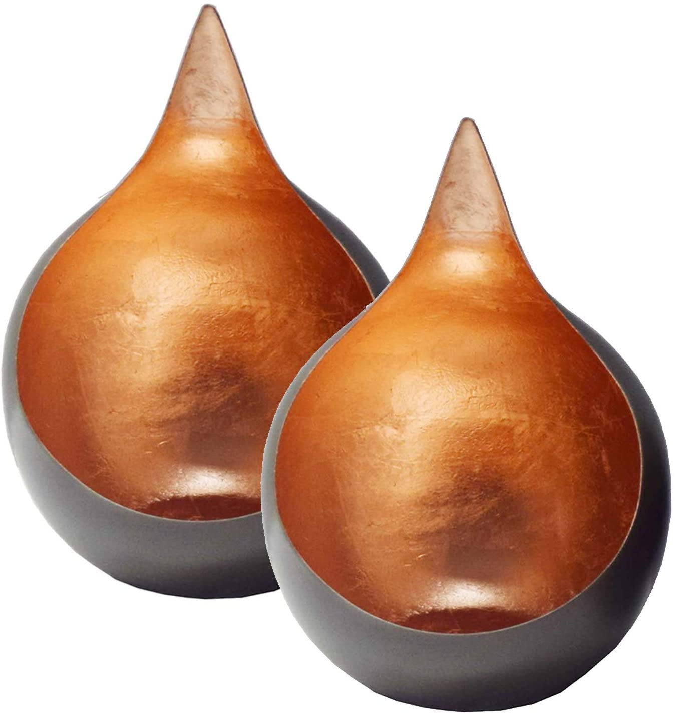 Copper and Black Tea-Light Candle Holders - Set of 2 - Decozen