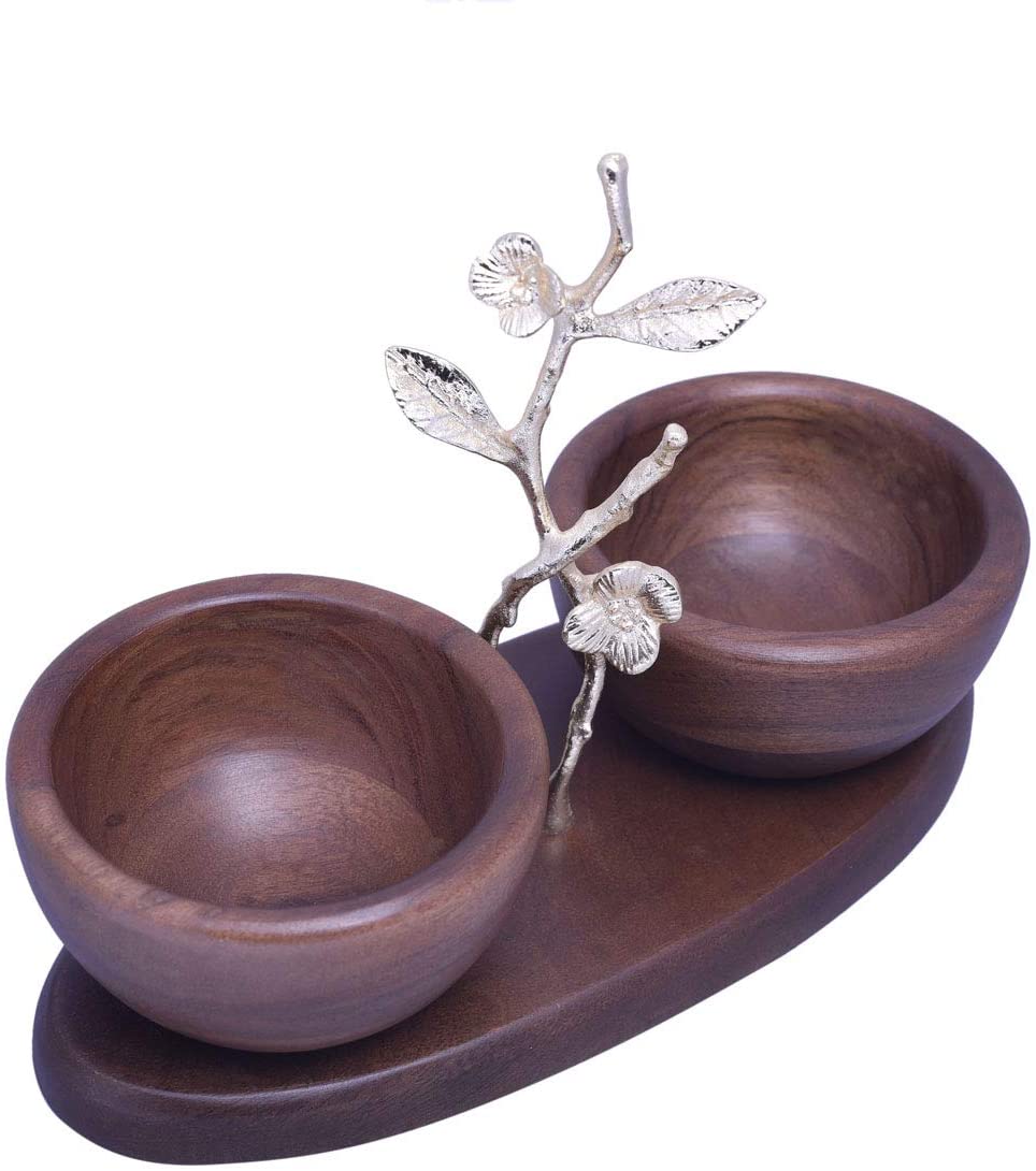 Acacia Wood Two Small Nut Bowls - Decozen