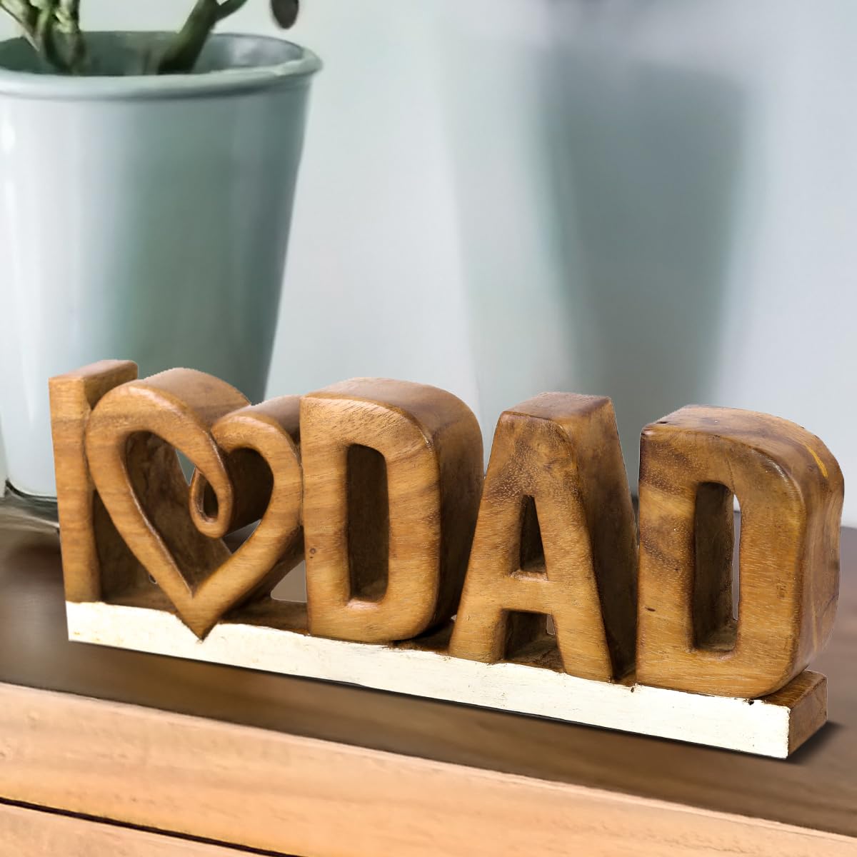 I Love Dad Handmade Wooden Sculpture - Decozen