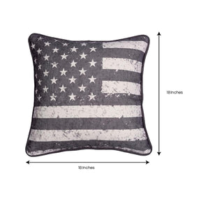 Patriotic Design Printed Throw Pillow Cover - 18 x 18 Inches - Decozen