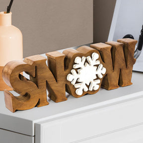 Snow Handmade Wooden Sculpture - Decozen