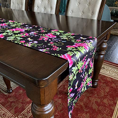 Printed Table Runner - Saku Black - Decozen